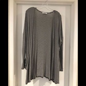 CJLA black-and-white striped jersey cardigan